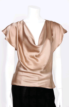 cowl neck silk blouse